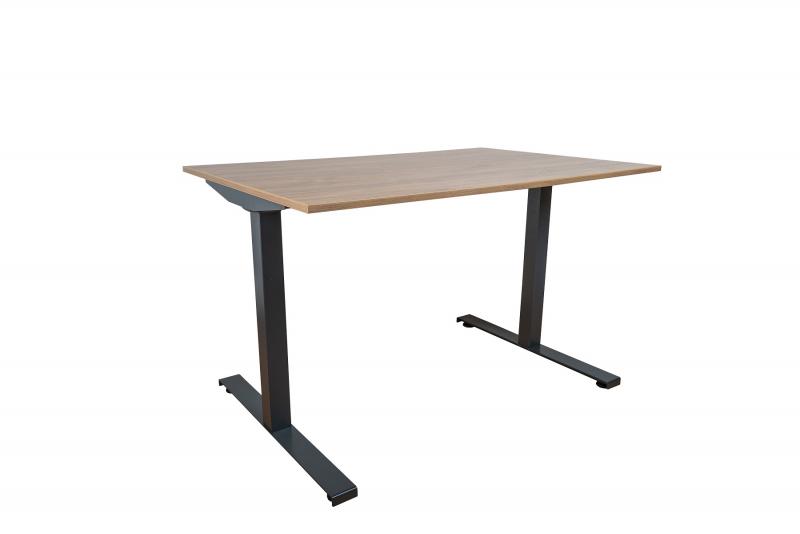 Elektromosan emelhető asztal alumínium lábszerkezettel, 120 cm, tölgy asztallap