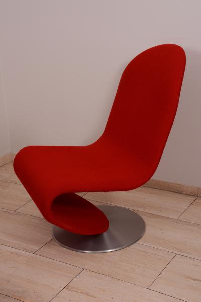 Verpan design fotel - piros színben - DSC_0653.JPG