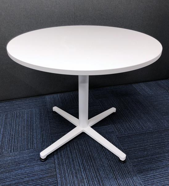 Fehér kerek tárgyaló asztal - 4 főre 90 cm átmérővel