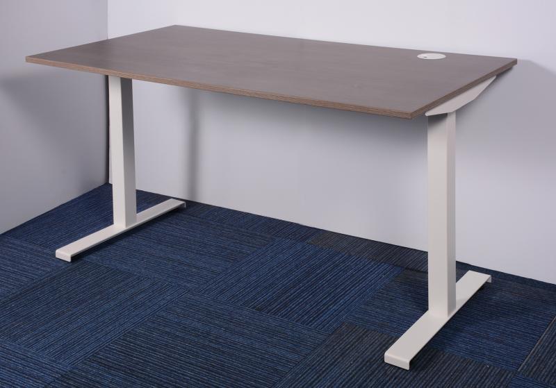 ErgoFix íróasztal, fehér lábszerkezettel, 160 cm, antracit tölgy asztallap